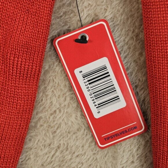 NWT Tipsy Elves Sweater Canada Spell Out Logo Red and White Pullover Mens Size S - Picture 6 of 10